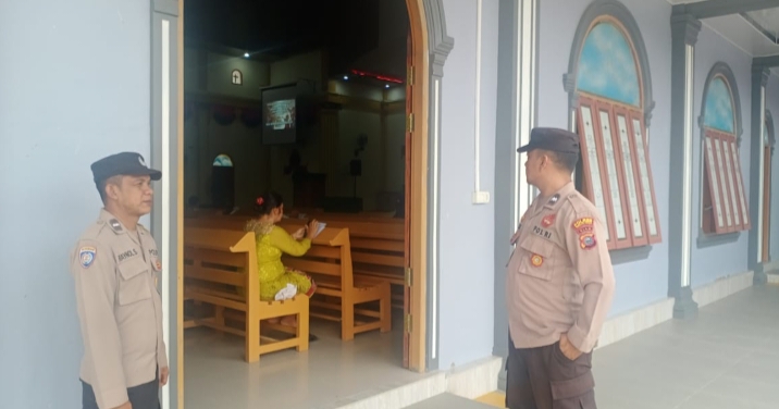 Patroli Minggu Kasih, Polsek Kunto Darussalam Pastikan Ibadah Jemaat HKBP Berlangsung Aman