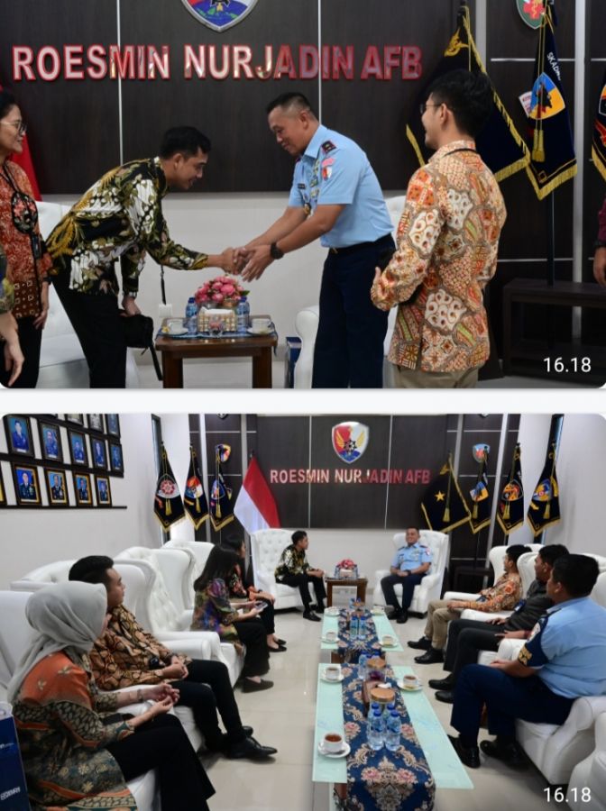 Perkuat Sinergi, Danlanud RSN Terima Kunjungan CEO BRI RO Pekanbaru