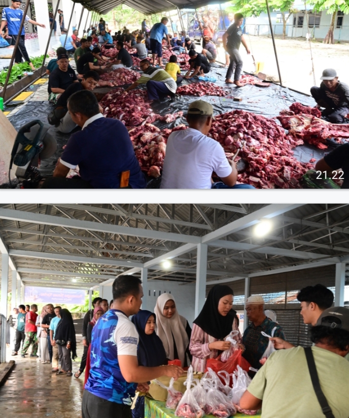Wujud Kepedulian dan Persaudaraan, Lanud RSN Distribusikan Daging Hewan Kurban