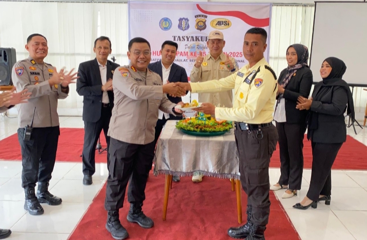 WUJUD SINERGI JAGA KAMTIBMAS, DITBINMAS POLDA JAMBI GELAR TASYAKURAN HUT SATPAM KE-45  